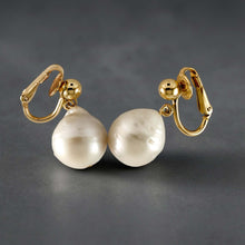 Load image into Gallery viewer, 14k Gold Filled Baroque Freshwater Pearl Clip-On Dangle Earrings
