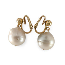 Load image into Gallery viewer, 14k Gold Filled Baroque Freshwater Pearl Clip-On Dangle Earrings