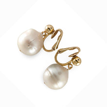 Load image into Gallery viewer, 14k Gold Filled Baroque Freshwater Pearl Clip-On Dangle Earrings