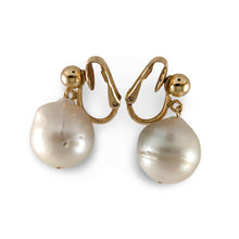 Load image into Gallery viewer, 14k Gold Filled Baroque Freshwater Pearl Clip-On Dangle Earrings