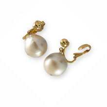 Load image into Gallery viewer, 14k Gold Filled Baroque Freshwater Pearl Clip-On Dangle Earrings