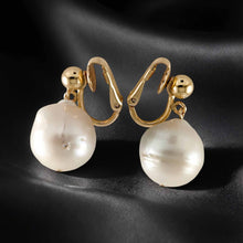 Load image into Gallery viewer, 14k Gold Filled Baroque Freshwater Pearl Clip-On Dangle Earrings