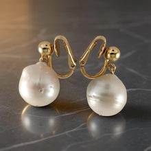 Load image into Gallery viewer, 14k Gold Filled Baroque Freshwater Pearl Clip-On Dangle Earrings
