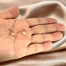 Load image into Gallery viewer, Sterling Silver Peach Pearl Stud Earrings (4.5–5mm)