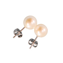Load image into Gallery viewer, Sterling Silver White Pearl Stud Earrings (8–8.5mm)