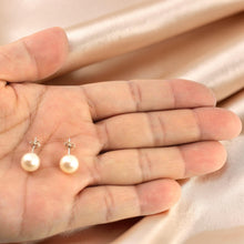 Load image into Gallery viewer, Sterling Silver White Pearl Stud Earrings (8–8.5mm)