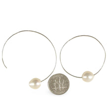 Load image into Gallery viewer, Sterling Silver White Pearl Endless Hoop Earrings