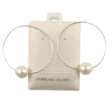 Load image into Gallery viewer, Sterling Silver White Pearl Endless Hoop Earrings