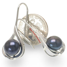 Load image into Gallery viewer, Sterling Silver Wave Hook Cultured Pearl Earrings