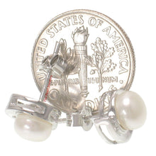 Load image into Gallery viewer, Sterling Silver White Pearl Stud Earrings – Rhodium Plated