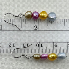 Load image into Gallery viewer, 9109913-Handcrafted-Mix-Size-Color-Baroque-Pearl-Sterling-Silver-Hook-Earrings