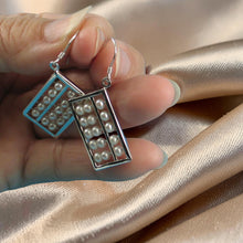 Load image into Gallery viewer, Sterling Silver Abacus Earrings – White Pearl Handcrafted Dangle
