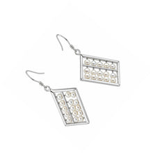 Load image into Gallery viewer, Sterling Silver Abacus Earrings – White Pearl Handcrafted Dangle