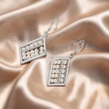 Load image into Gallery viewer, Sterling Silver Abacus Earrings – White Pearl Handcrafted Dangle