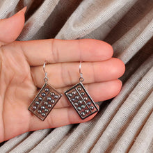 Load image into Gallery viewer, Sterling Silver Abacus Earrings – Black Pearl Handcrafted Dangle