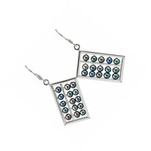 Load image into Gallery viewer, Sterling Silver Abacus Earrings – Black Pearl Handcrafted Dangle