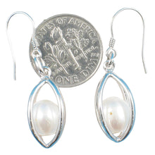 Load image into Gallery viewer, Sterling Silver White Pearl Lucky Lantern Earrings – Hook Dangle