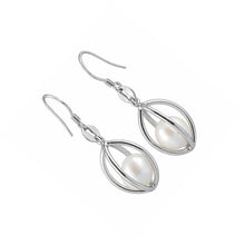 Load image into Gallery viewer, Sterling Silver White Pearl Lucky Lantern Earrings – Hook Dangle