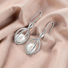 Load image into Gallery viewer, Sterling Silver White Pearl Lucky Lantern Earrings – Hook Dangle