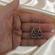 Load image into Gallery viewer, Sterling Silver Black-Gray Pearl Lucky Lantern Earrings – Hook Dangle