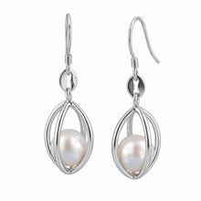 Load image into Gallery viewer, Sterling Silver Pink Pearl Lucky Lantern Earrings – Hook Dangle