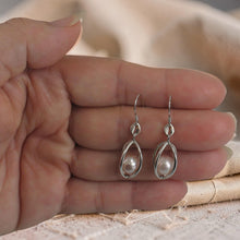 Load image into Gallery viewer, Sterling Silver Pink Pearl Lucky Lantern Earrings – Hook Dangle