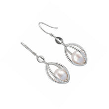 Load image into Gallery viewer, Sterling Silver Pink Pearl Lucky Lantern Earrings – Hook Dangle