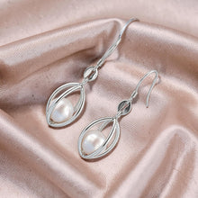 Load image into Gallery viewer, Sterling Silver Pink Pearl Lucky Lantern Earrings – Hook Dangle