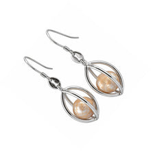 Load image into Gallery viewer, Sterling Silver Champagne Pearl Lucky Lantern Earrings – Hook Dangle