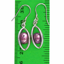 Load image into Gallery viewer, Sterling Silver Purple Pearl Lucky Lantern Earrings – Hook Dangle