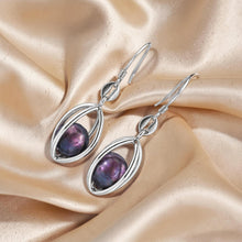 Load image into Gallery viewer, Sterling Silver Purple Pearl Lucky Lantern Earrings – Hook Dangle