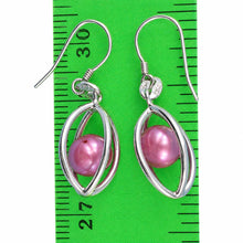 Load image into Gallery viewer, Sterling Silver Rose-Pink Pearl Lucky Lantern Earrings – Faceted Dangle