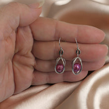 Load image into Gallery viewer, Sterling Silver Rose-Pink Pearl Lucky Lantern Earrings – Faceted Dangle