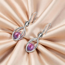 Load image into Gallery viewer, Sterling Silver Rose-Pink Pearl Lucky Lantern Earrings – Faceted Dangle