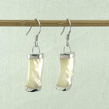Load image into Gallery viewer, Solid Sterling Silver 925 Fish Hook Mother of Pearl Dangle Earrings