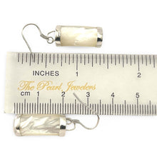Load image into Gallery viewer, Solid Sterling Silver 925 Fish Hook Mother of Pearl Dangle Earrings