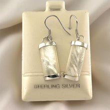 Load image into Gallery viewer, Solid Sterling Silver 925 Fish Hook Mother of Pearl Dangle Earrings