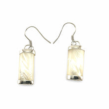 Load image into Gallery viewer, Solid Sterling Silver 925 Fish Hook Mother of Pearl Dangle Earrings