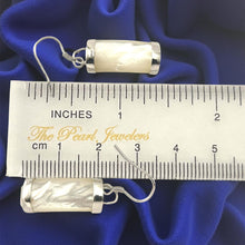 Load image into Gallery viewer, Solid Sterling Silver 925 Fish Hook Mother of Pearl Dangle Earrings