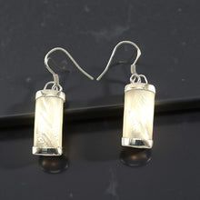 Load image into Gallery viewer, Solid Sterling Silver 925 Fish Hook Mother of Pearl Dangle Earrings