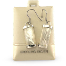 Load image into Gallery viewer, Solid Sterling Silver 925 Fish Hook Mother of Pearl Dangle Earrings