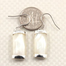 Load image into Gallery viewer, 9110150-Sterling-Silver-Fish-Hook-Curved-Mother-of Pearl-Dangle-Earrings