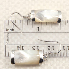 Load image into Gallery viewer, 9110150-Sterling-Silver-Fish-Hook-Curved-Mother-of Pearl-Dangle-Earrings