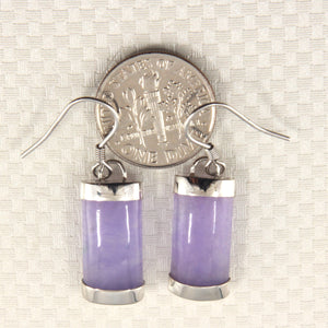 9110152-Sterling-Silver-Fleur-Fish Hook-Curved-Lavender-Jade-Dangle-Earrings