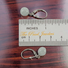 Load image into Gallery viewer, Solid Sterling Silver 925 Good Fortune Celadon Green Jade Leverback Earrings