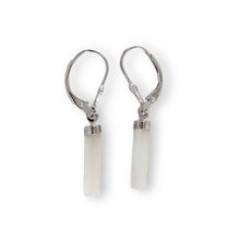Load image into Gallery viewer, Solid Sterling Silver 925 Mother of Pearl Tube Leverback Earrings
