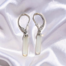 Load image into Gallery viewer, Solid Sterling Silver 925 Mother of Pearl Tube Leverback Earrings