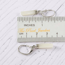 Load image into Gallery viewer, Solid Sterling Silver 925 Mother of Pearl Tube Leverback Earrings