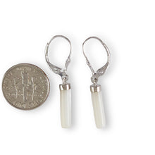 Load image into Gallery viewer, Solid Sterling Silver 925 Mother of Pearl Tube Leverback Earrings