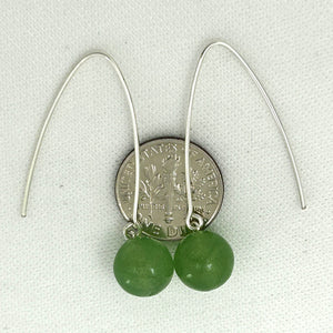 9110863 SILVER 925 V SHAPED WIRE AVENTURINE DANGLE HOOK EARRINGS